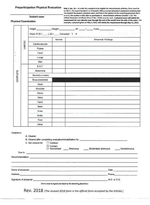 Physical Form Page 2